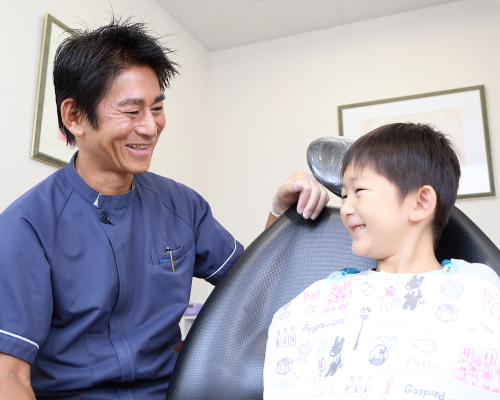 患者様と話す様子
